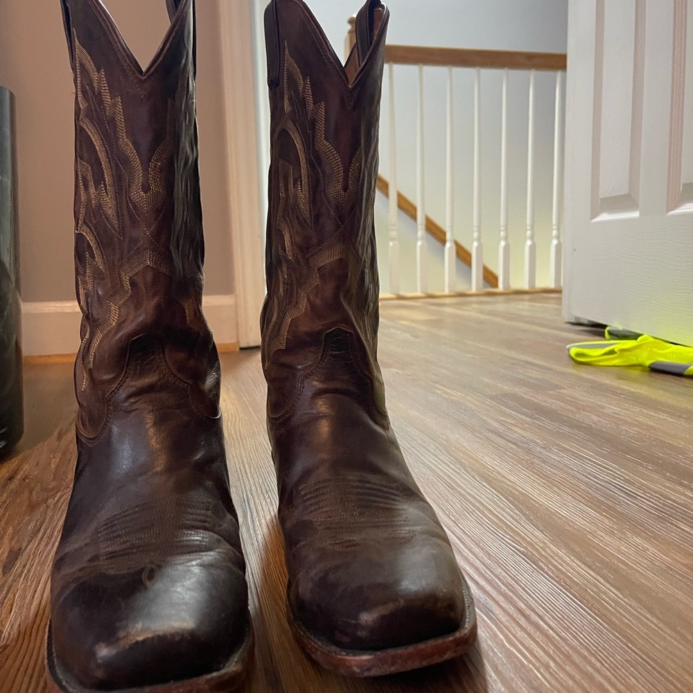 Justin square toe Leather Western Boots